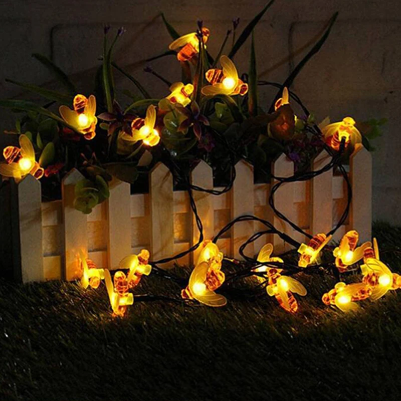 

Solar Light Outdoors String Light Bee Lights Honey String Fairy 20/50LED Solar Lamp for Garden New Year Christmas Decoration