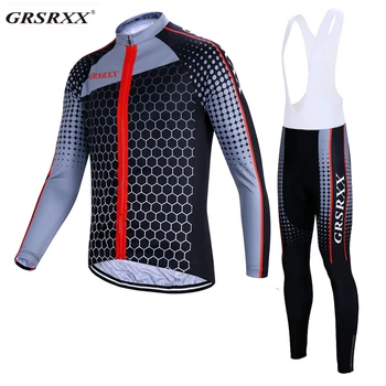 

GRSRXX 2020 Pro Winter Thermal Cycling Jersey Set Keep Warm Mountain Bicycle Cycling Clothing MTB Bike Cycling Clothes Suit