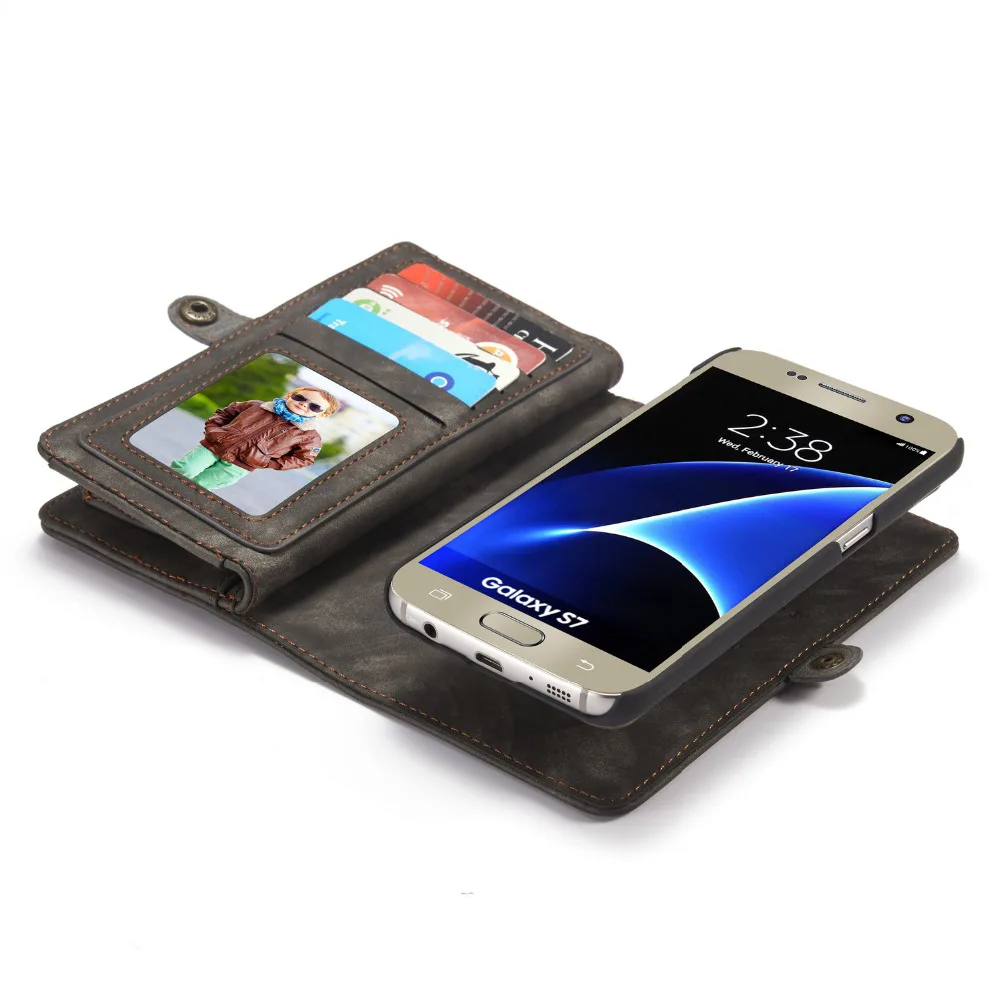 New Coming Multi Function Card Mobile Phone Holster For Samsung S7 S7edge 2 In 1 Leather Wallet Cases Anti-knock Caseme-008 | Мобильные