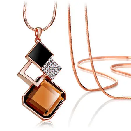 

2016 Fashion Crystal Pendant Long Necklace Female Winter Sweater Chain All-match Accessories