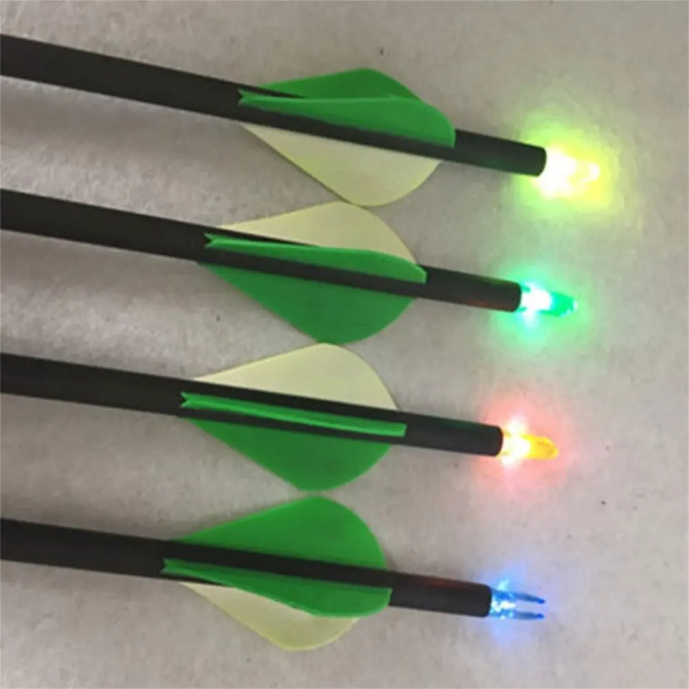 12Pcs Colored Hunting Lighted Nock Led Lighted Luminous Tail Arrow