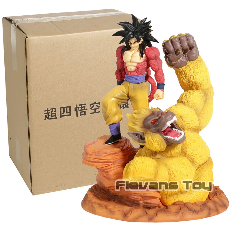 

Dragon Ball Super Saiyan 4 Gold Great Apes Son Goku Vegeta Fit Scene Statue PVC Action Figure Collection Model Toy