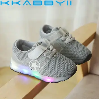

New Glowing Sneakers Children Casual Shoes Baby Toddler LED Light Shoes Kids Mesh Sports Flats Boys Girls Shoes Spring/Autumn