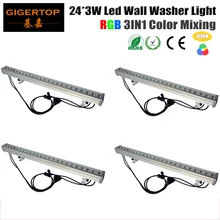 TIPTOP 4xlot IP65 24x3 W Водонепроницаемая уличная светодиодная пластина сценический светодиодный настенный светильник ленточного Алюминий тела Регулируемый монтажный зажимы вращающиеся ноги