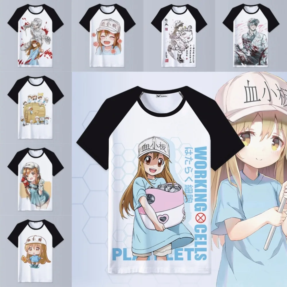 Популярные Kawaii аниме Харадзюку мультфильм печати топы тройники взрослые