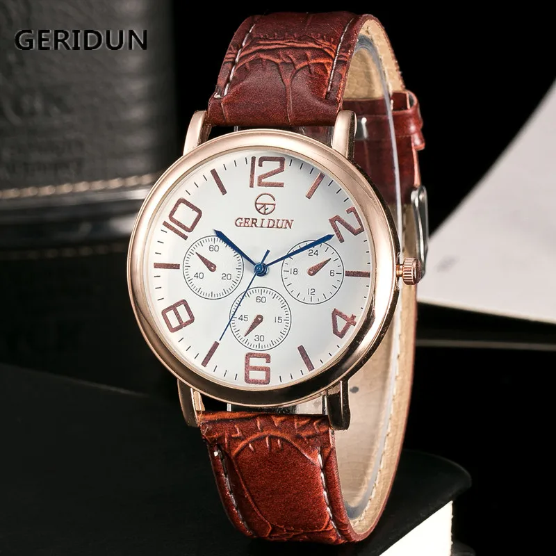 

GERIDUN Watch Men Brand Luxury Famous Wristwatch Male Clock Quartz Watch Hodinky Quartz-watch Relogio Masculino Reloj Hombre