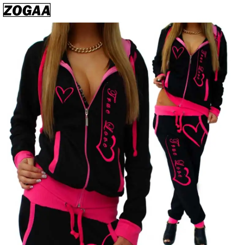 

ZOGAA Women's Fashion Tracksuit Two Piece Set Casual Sportswear For Woman Clothes Winter Fitness Suit 2 Piece Suit Sweat Suit