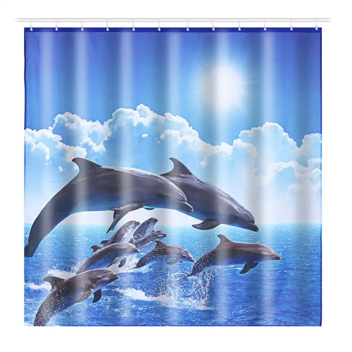 Billig Dolphins Springen Dusche Vorhänge Badezimmer Wasserdicht Polyester Bad Pad Sockel Teppich Deckel Wc Abdeckung Ozean Print Art Decor