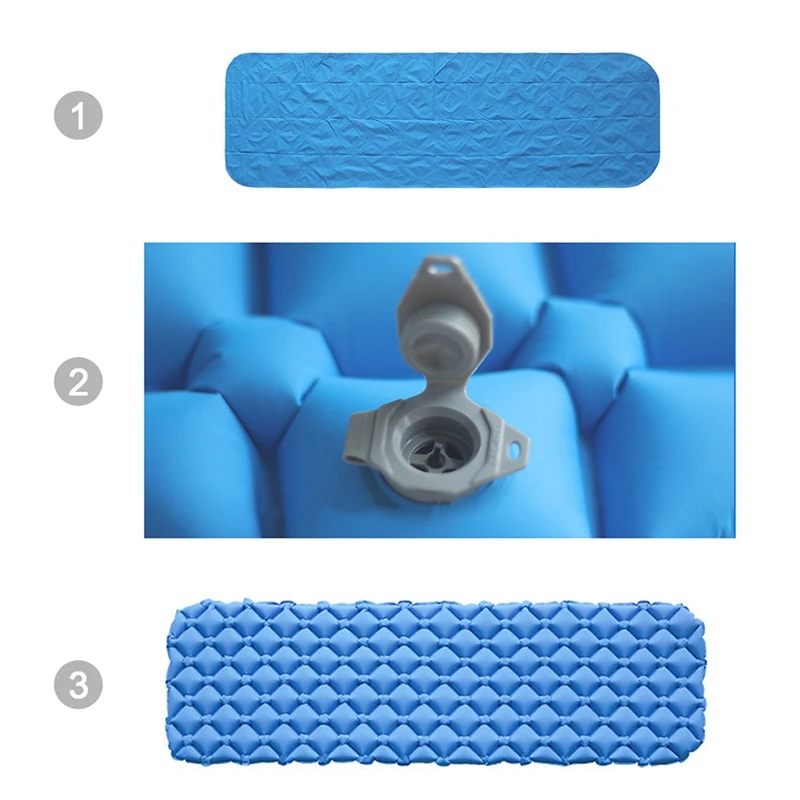 نفخ الهواء فراش النوم ، متعددة الوظائف خفيفة سميكة للماء صامد للرطوبة المحمولة أدوات تخييم للسفر حصيرة سادة