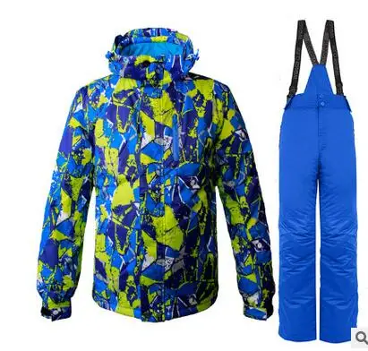 Дикая снег новая теплая для лыжного спорта костюм одежда для занятий сноубордингом водонепроницаемые ветрозащитные зимние костюмы куртка брюки наборы лыжные костюмы - Цвет: 3