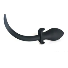50mm diameter anal plug black soft silicone big long tail anal ball dilator butt plugs dildo buttplug sex toys for men and women