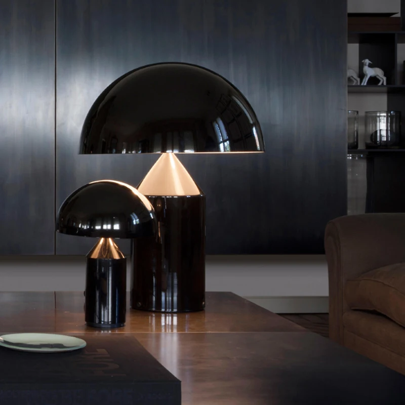 US $71.50 Modern creative electroplating golden mushroom design table lamp simple metal bedroom decoration bedside deck LED lighting