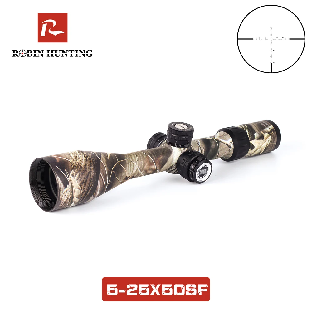 

5-25x50SF Tratical Hunting Riflescope Side Parallax Red/Green Illuminated Optical Sight For Outdoor Hunt Airsoft Gun Riflescope