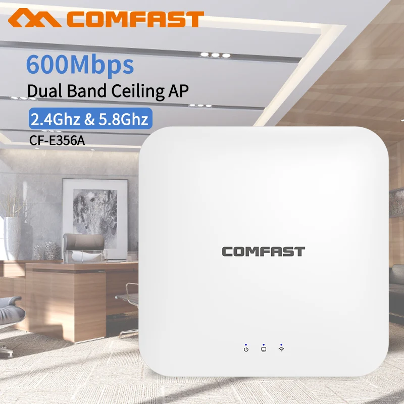 COMFAST беспроводной AP CF-E356AC 600 потолочный wifi-маршрутизатор AP 802.11AC 5,8 Г + 2,4 г Крытый AP 48 в POE мощность 16 флэш Wi Fi точка доступа Amplifer