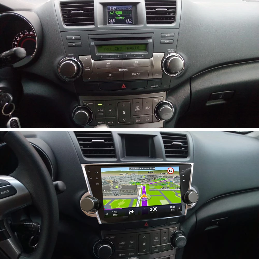 Excellent Sinosmart  Android 8.1 2Din IPS/QLED 2.5D screen car gps multimedia radio navigation player for Toyota Highlander 2009-2015 2