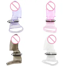 Women Vibrator Sleeve G-Spot Clitorial Stimulator Finger Sleeve Vibrator Silicone Massager Dildo Vibrator Female Adult Sex Toys