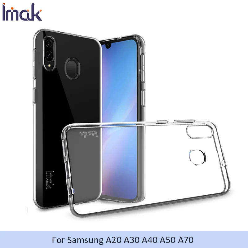 Imak Прозрачный мягкий кремний чехол для samsung Galaxy A50 A40 Прозрачная крышка A70 A30 A80 A60 A20