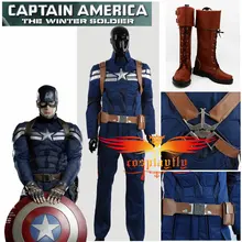 Капитан Америка 2: зимний солдат, Steve Rogers, темно-синий цвет, костюм для костюмированной вечеринки, Мужская Уличная одежда на заказ, ботинки полный комплект
