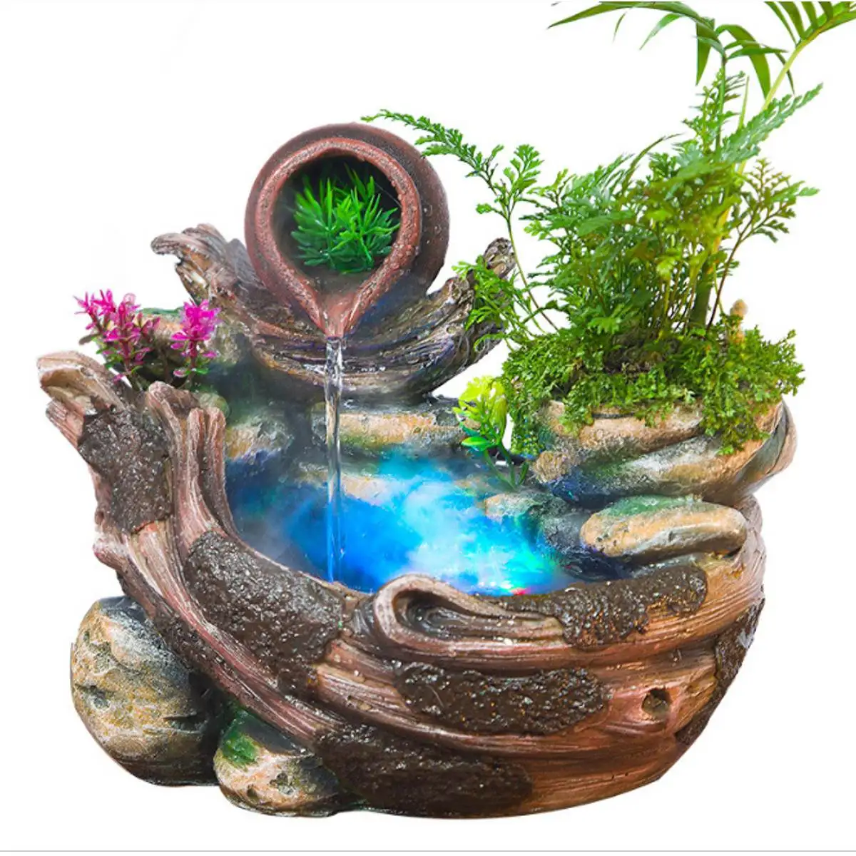 DIY растения микро пейзаж крытый суккуленты в горшке домашний интерьер Rockery смолы фонтан фэншуй украшения офиса