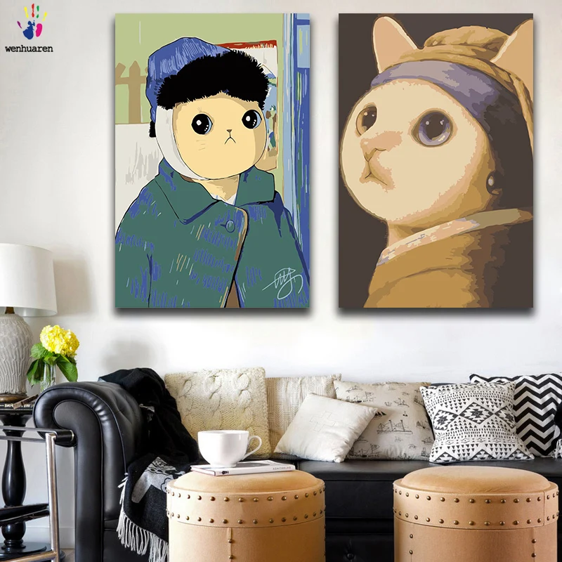 

DIY colorings pictures by numbers with colors New world famous painting picture drawing painting by numbers framed Home