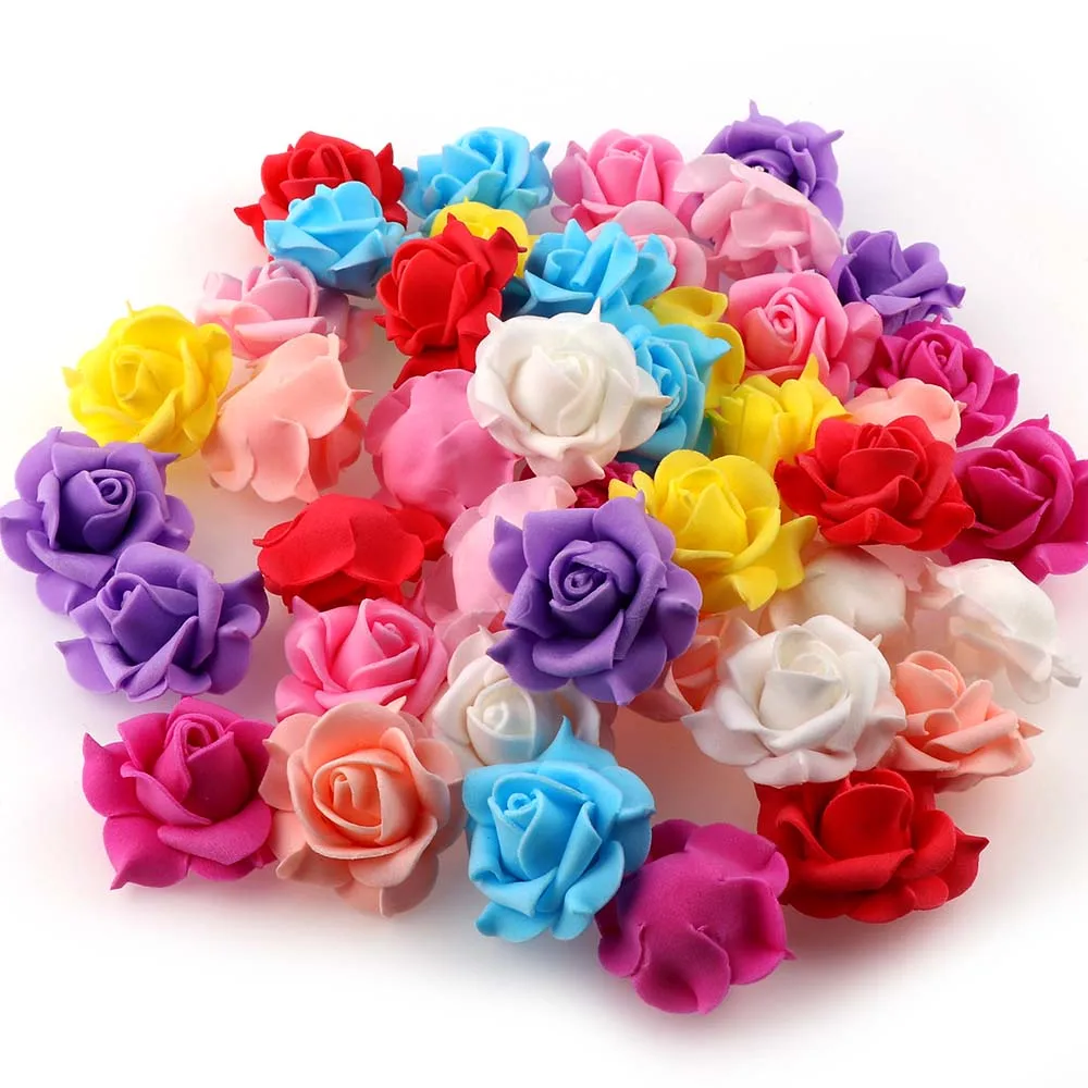 

20Pcs 3.5cm Mini Volume Side Rose Decorative Flower Artificial Foam Flowers For DIY Party Wedding Decoration Home Decor