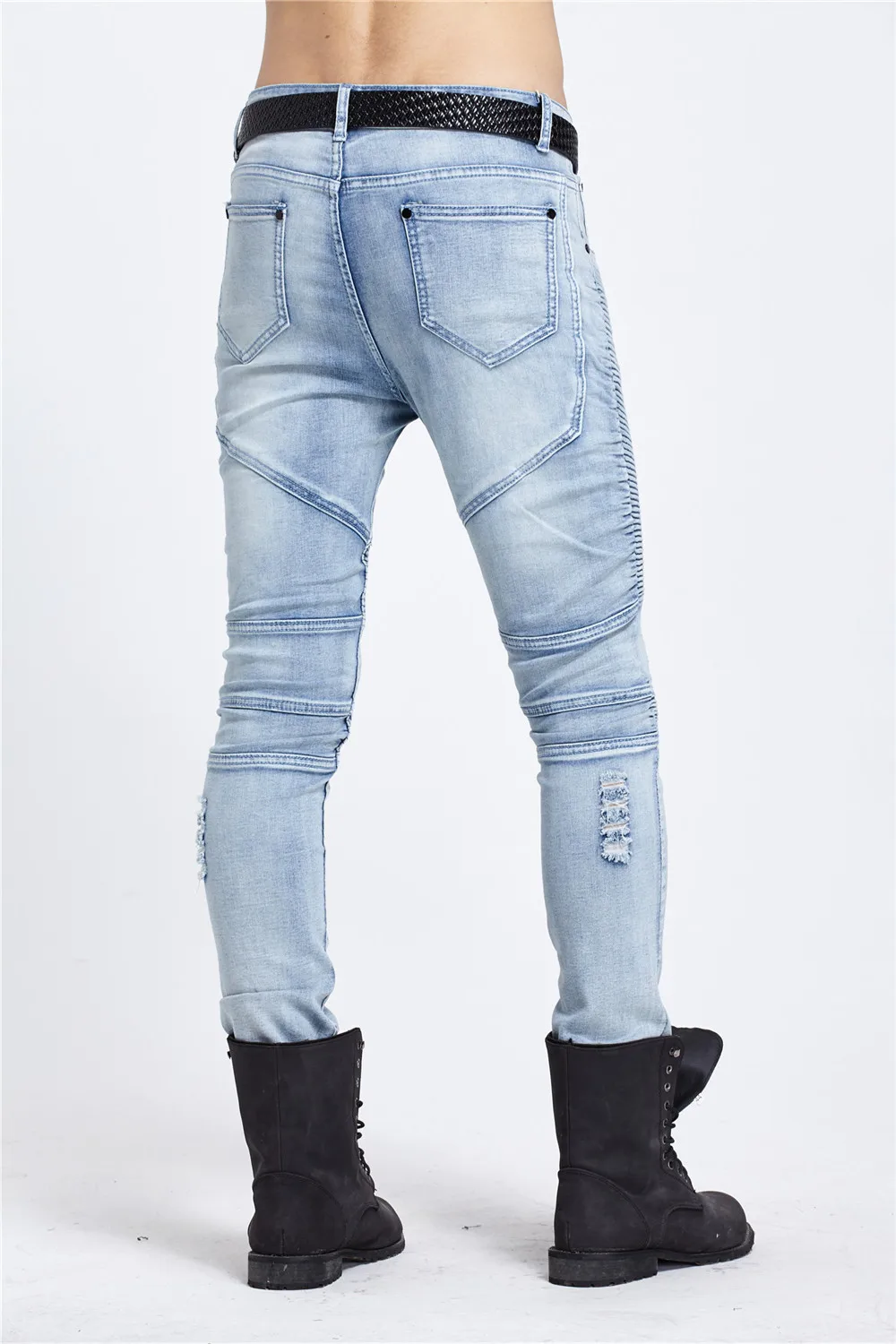 New-Arrival-summer-Hole-Design-Slim-Fit-men-cotton-jeans-Mens-Skinny-Biker-Jeans-Denim-pants (3)