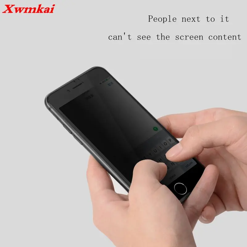 Xwmkai 3D конфиденциальное закаленное стекло для IPhone 6 7 8 Plus Xs изогнутая поверхность