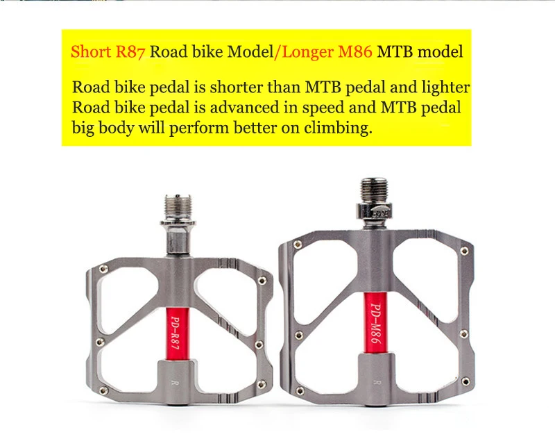 5 bestgia 245g Cr-Mo Axle Ultra-light Pedals for Bicycle CNC Magnesium Alloy Mountain Bike Pedals Road MTB 6 Bearings Alloy Body Black pedal de bicicleta