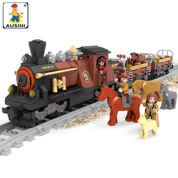 

Ausini 531Pcs Railway Train Blocks Assembling Bricks Toy Model Building Blocks Action Figure Educational Toys for Children