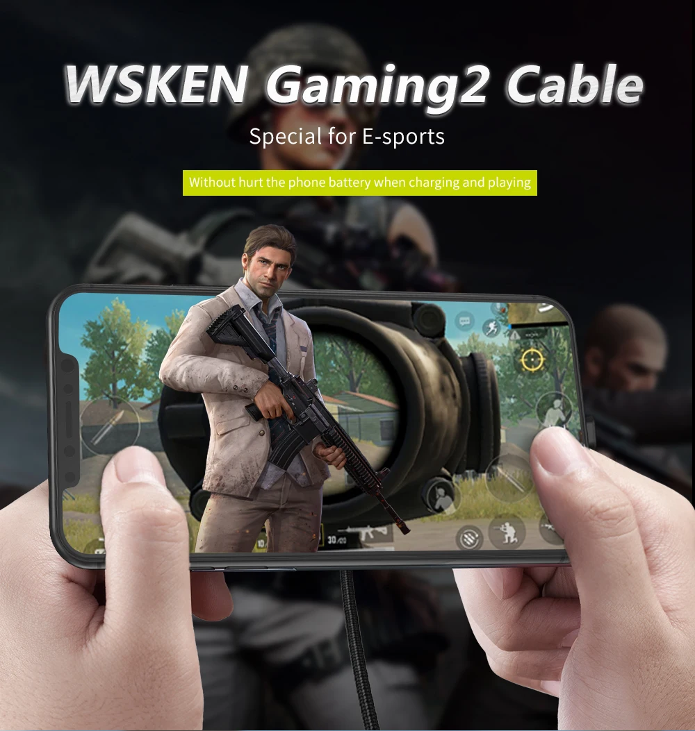 WSKEN телефон игра зарядный провод для iPhone XS Max X 8 7 6 5 5S usb type C кабель зарядного устройства микро-usb для samsung S9 S8 huawei USB C