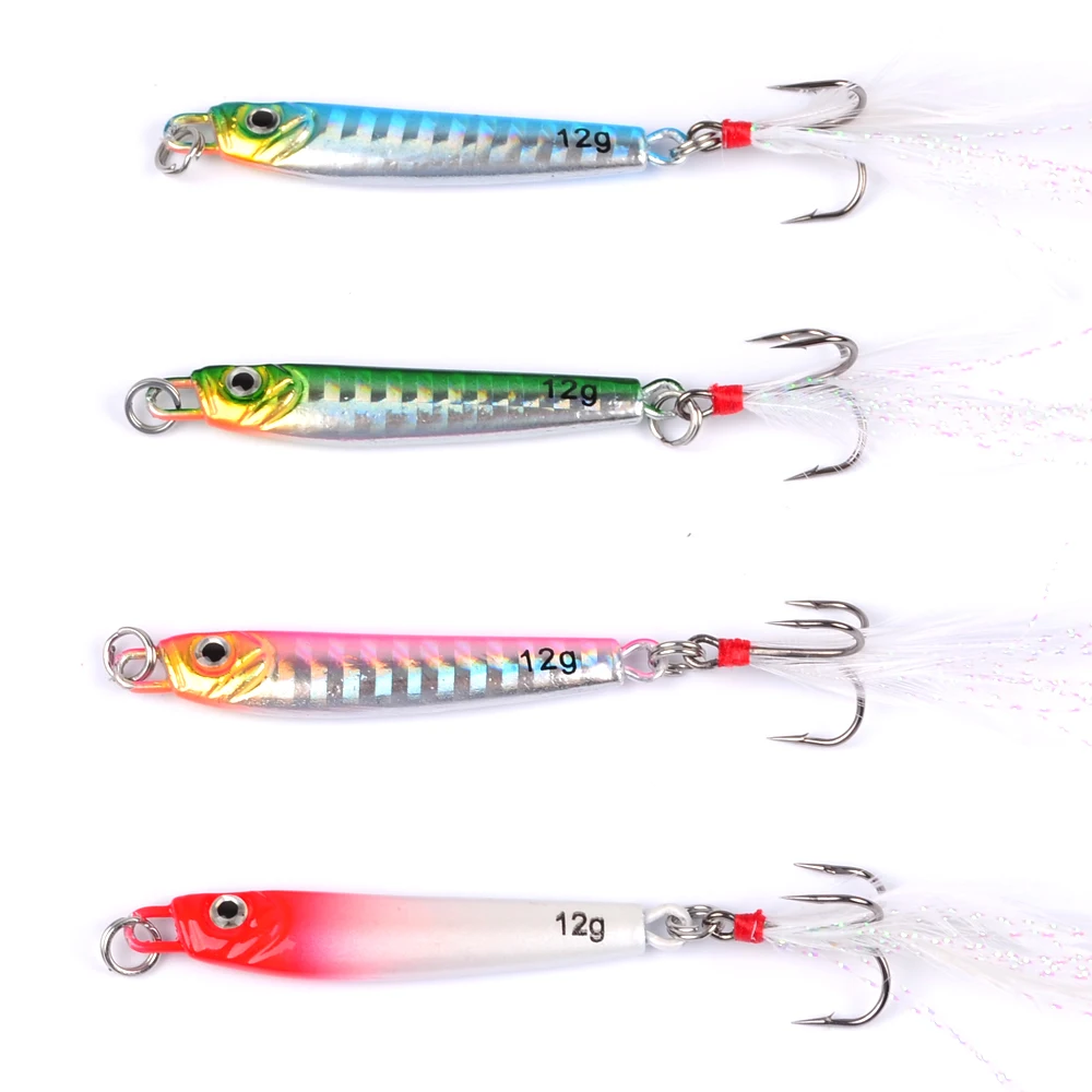 

1pcs/lot 12.5g Jigging Lure Pesca Metal Sequins Lures Bait Jigs Saltwater Road Sub lure fishing Sizzling bait Fishing HOOK