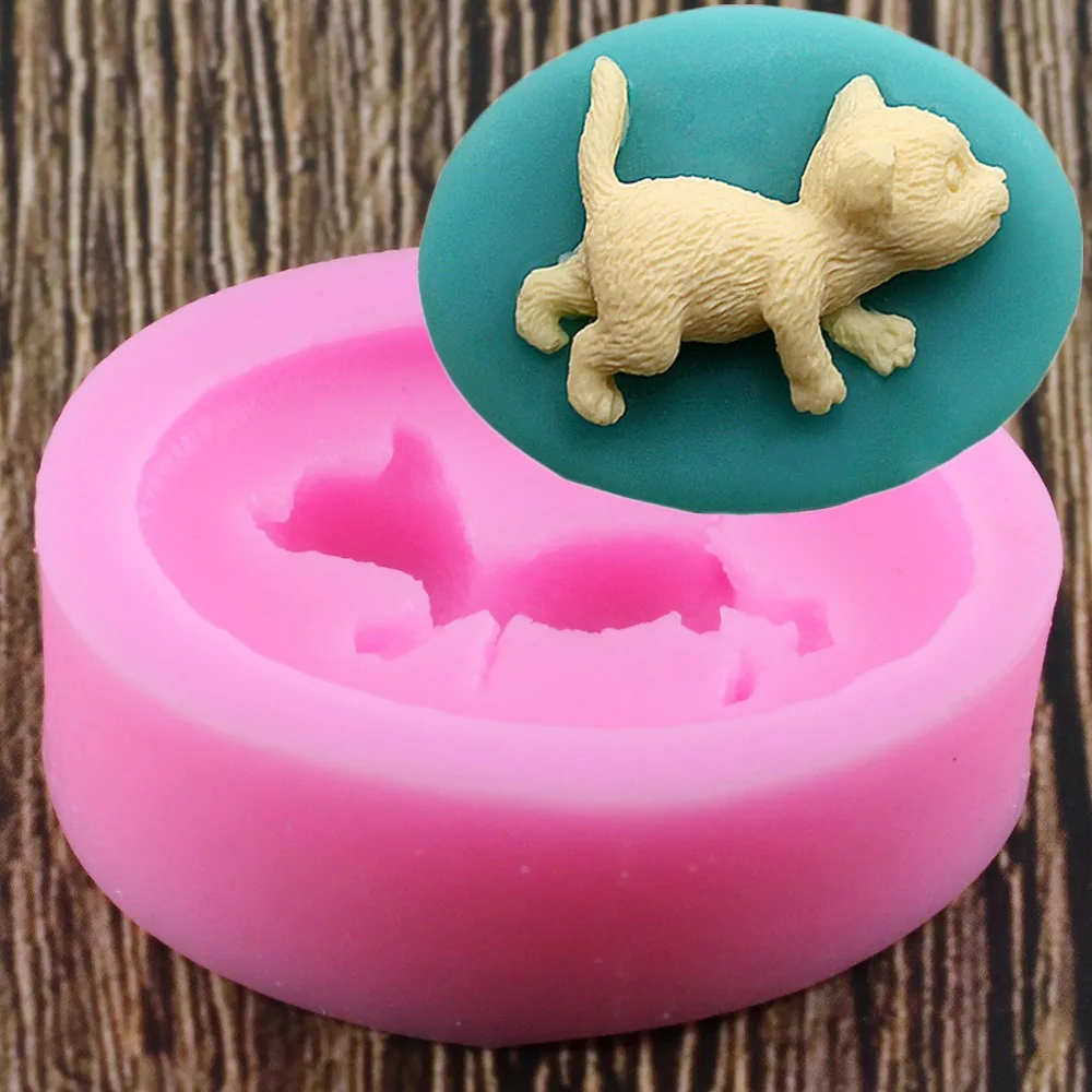 

3D Kittens Silicone Fondant Cake Mold Lovely Cat Chocolate Sugarcraft Mold For Cupcake Decorating Animal Baking Tools Kitchen