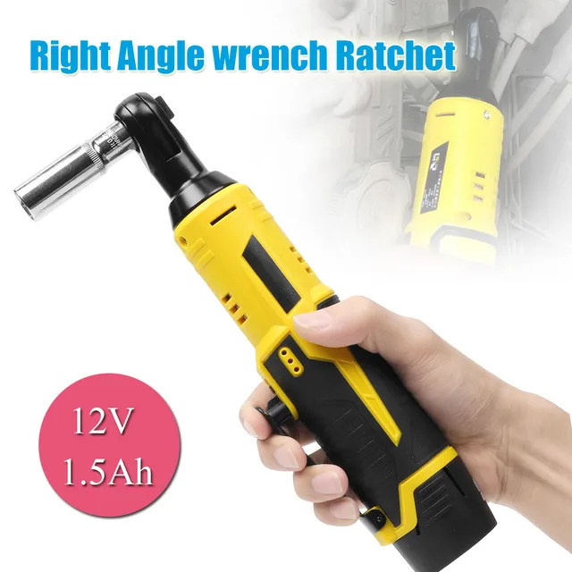 Rechargeable Cordless Electric Ratchet Wrench 12v 35nm Right Angle Rechargeable Cordless Electric Ratchet Wrench 12v 35nm Right Angle Lithium Ion Battery Tools With Led Light Car Repair