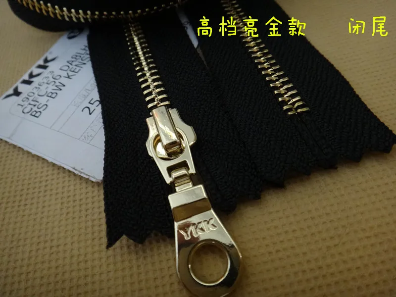 YKK молния 5 Металл яркий золотой медный закрытый хвост 15-50 см черный сумка карман