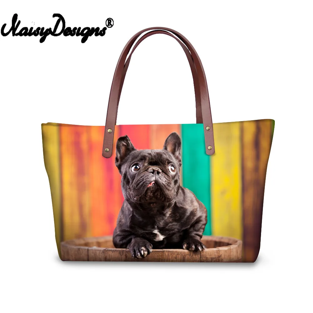 

Colorful Women Big Tote Cross Body Bags Cute 3D French Bulldog Pattern Handbags for Ladies Shoulder Bag Bolsos Mujer