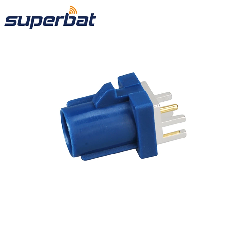 

Superbat Fakra C Blue/5005 Male Plug End Launch PCB Mount Straight for GPS Telematics or Navigation Car GPS Antenna