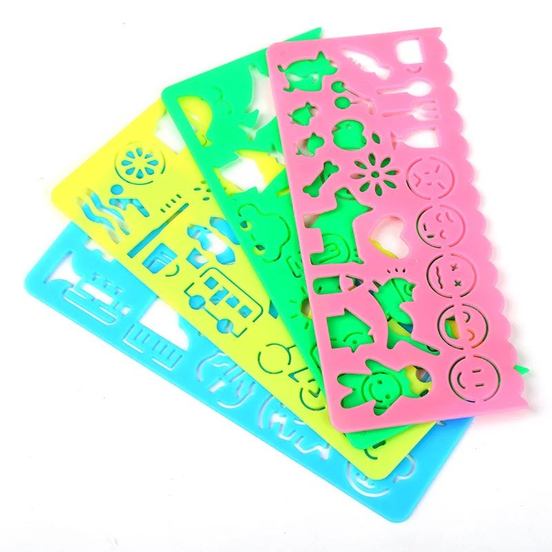 RAINBOX 4Pcs Set Drawing font b Toys b font Spirograph Geometric Ruler Learning Animal Drafting Tool