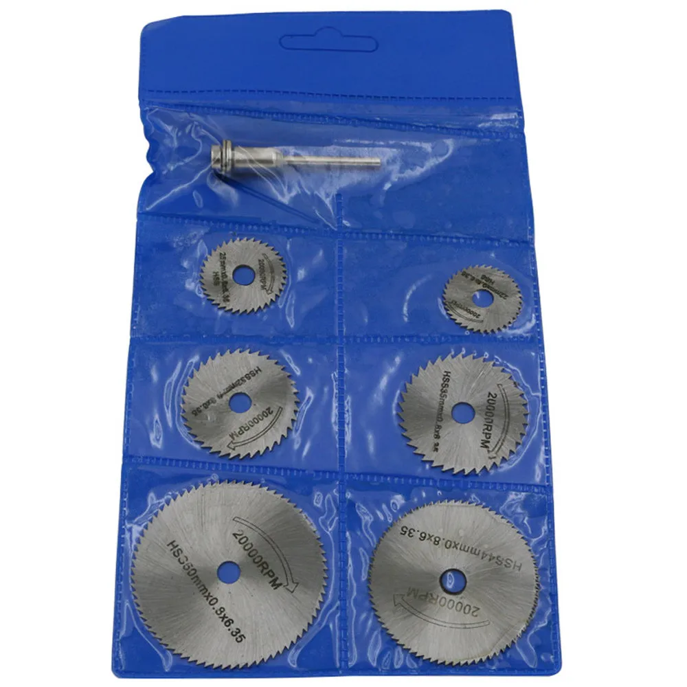 6 шт. мини дисковые пильные диски, лезвия из быстрорежущей стали для металлообработки, режущая пила, дисковые режущие диски для сверл, роторные инструменты+ оправка 35