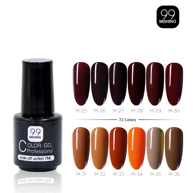 

MSHING99 Gel Polish Set 72colors forManicure Semi Permanent Vernis top coat UV LED Gel Varnish Soak Off Nail Art Gel Nail Polish