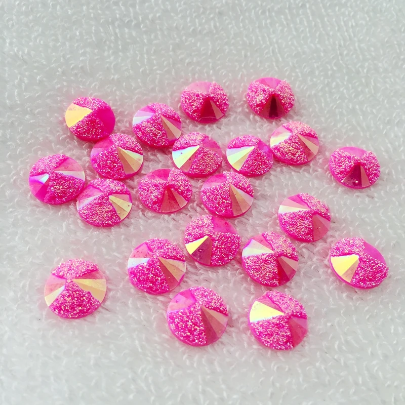 

60pcs 12mm Crystal AB Rhinestone Buttons Round Button Flatback Resin Buttons For Clothing Scrapbook Crafts Decorative