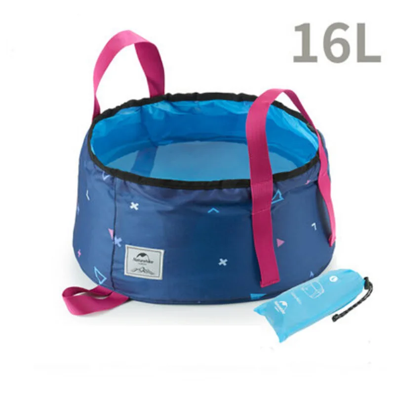 NatureHike Portable Outdoor Travel Folding Water Bucket Wash Basin For Camping Hiking Picnic NH18L010-P - Цвет: Blue-16L