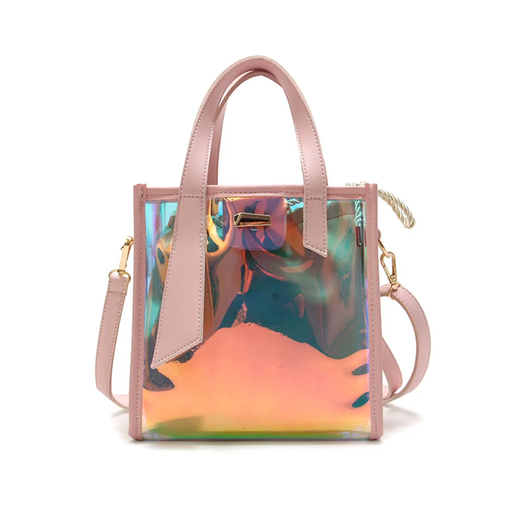 

Fashion Laser Hologram Transparent Jelly Women's Crossbody Shoulder Bag Female Holographic Tote Bag Sac A Main Femme