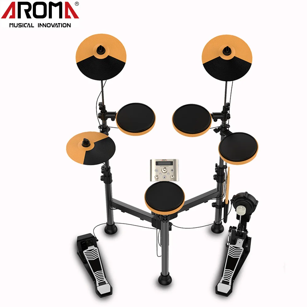  AROMA Foldable Electronic Drum Kit Stand Percussion Build-in Metronome 25 Groups Drum Tones 43 Grou