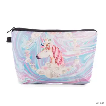 

Women Unicorn Printed Make Up Pouch Women Cosmetic Bag Canvas Cartoon Travel Travel Toiletry Organizer Female Makeup Pouch