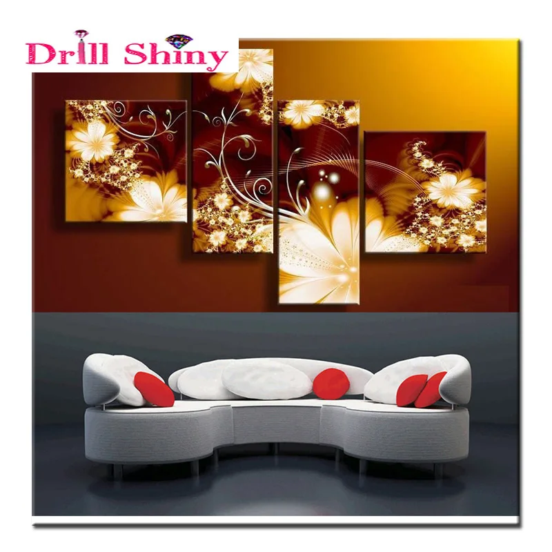 Goede 5 STKS 3D DIY Diamant Borduurwerk, 5D Diamant schilderen, Diamant moza iuml;ek, bloem, handwerken, Ambachten, kerst, decor 4 stks set