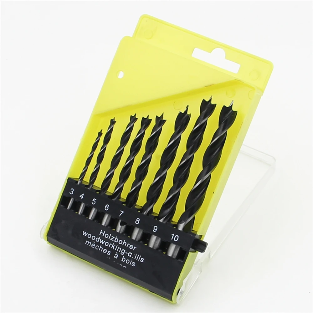 New Arrival 8PCS 3 Flute wood Drill Bits Set 3mm 10mm for Woodworking