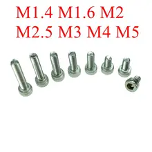 M1.4/M1.6 M2/M2.5M3/M4/M5 DIN912 304 Нержавеющая сталь с шестигранной головкой Кепки винты Внутренняя шестигранная велосипедный болт Метрическая резьба