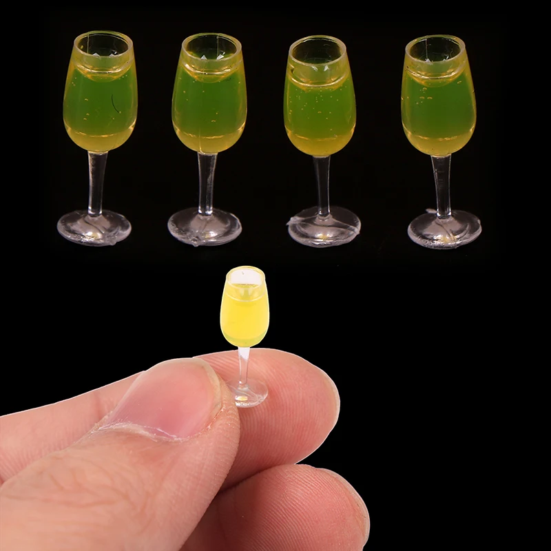 

2/4Pcs Mini 1/12 Dollhouse Beer Cup Simulation Furniture Wine Glass Goblet for Doll House Decoration Accessories