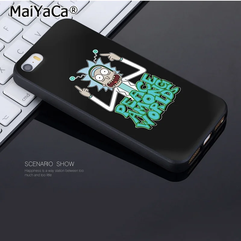 MaiYaCa для iphone 7 6 X Чехол Рик и Морти Пикл Рик Coque Оболочка Чехол для телефона для iphone 7 6X8 6s Plus 5 5S SE XS XR чехол