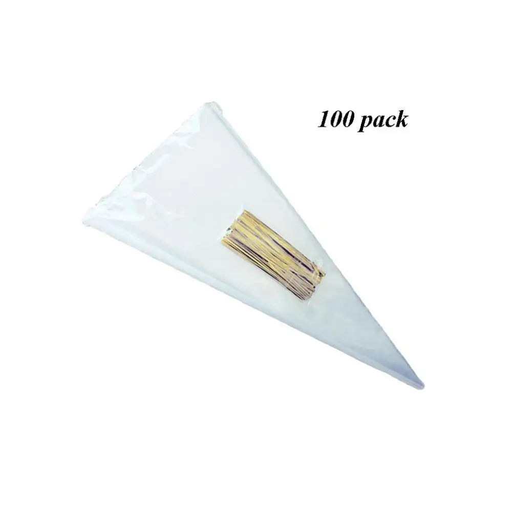 

100Pcs / bag triangle transparent disposable candy gift food bag wedding birthday party flower packaging bag